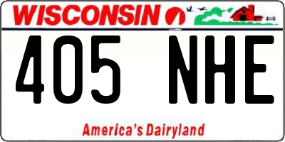 WI license plate 405NHE