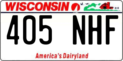 WI license plate 405NHF