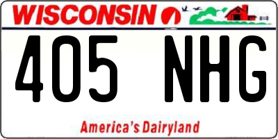 WI license plate 405NHG