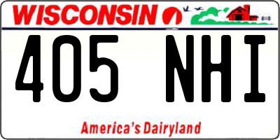 WI license plate 405NHI