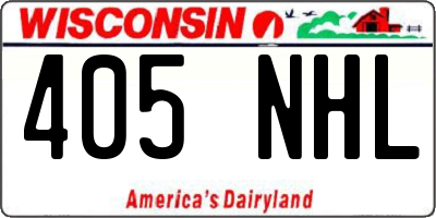 WI license plate 405NHL