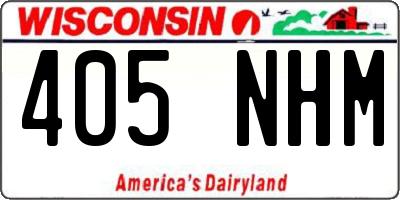 WI license plate 405NHM