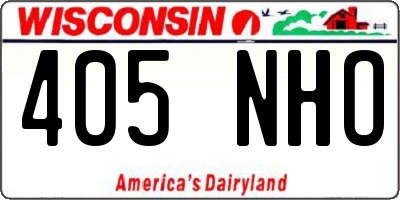 WI license plate 405NHO