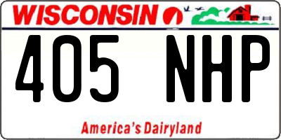 WI license plate 405NHP