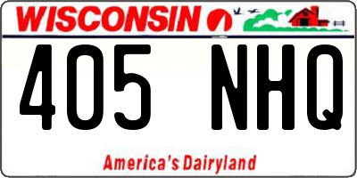 WI license plate 405NHQ