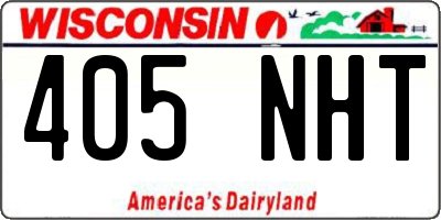WI license plate 405NHT
