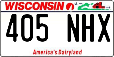 WI license plate 405NHX