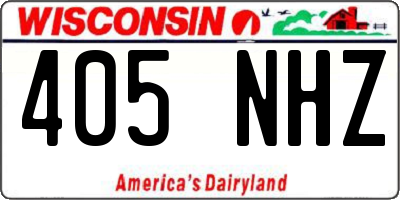 WI license plate 405NHZ