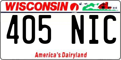 WI license plate 405NIC