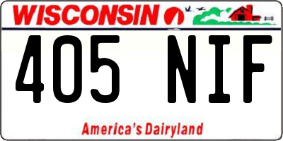 WI license plate 405NIF