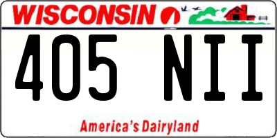 WI license plate 405NII