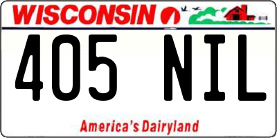 WI license plate 405NIL