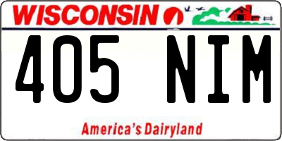 WI license plate 405NIM