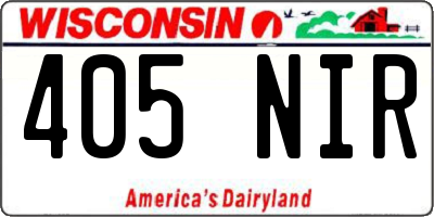 WI license plate 405NIR