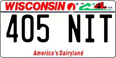 WI license plate 405NIT
