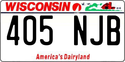 WI license plate 405NJB