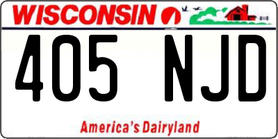 WI license plate 405NJD