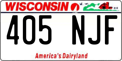 WI license plate 405NJF