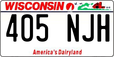 WI license plate 405NJH