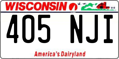 WI license plate 405NJI