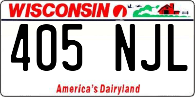 WI license plate 405NJL