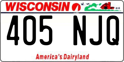 WI license plate 405NJQ