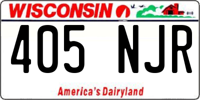 WI license plate 405NJR
