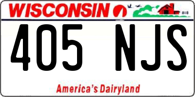 WI license plate 405NJS