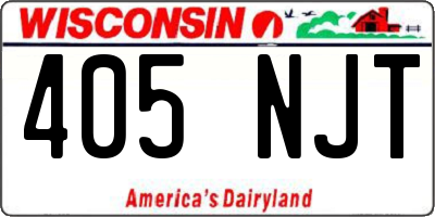 WI license plate 405NJT