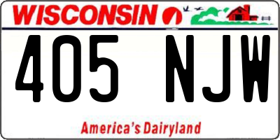 WI license plate 405NJW