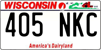 WI license plate 405NKC