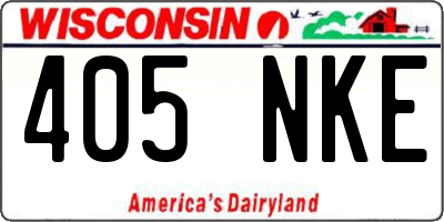 WI license plate 405NKE