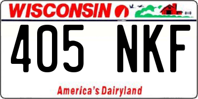 WI license plate 405NKF