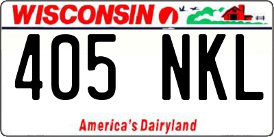 WI license plate 405NKL