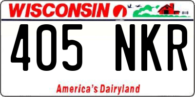 WI license plate 405NKR