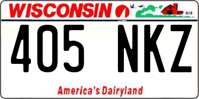WI license plate 405NKZ