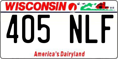 WI license plate 405NLF