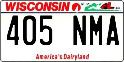 WI license plate 405NMA