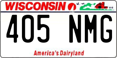 WI license plate 405NMG