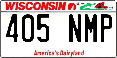 WI license plate 405NMP