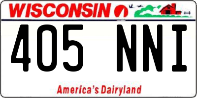 WI license plate 405NNI
