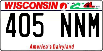 WI license plate 405NNM