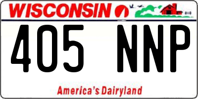 WI license plate 405NNP