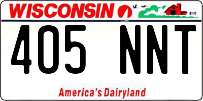 WI license plate 405NNT