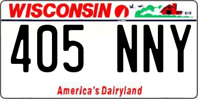 WI license plate 405NNY