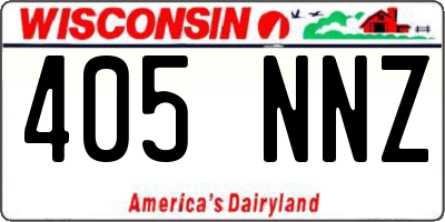 WI license plate 405NNZ