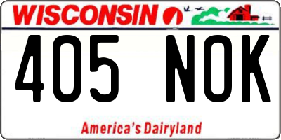 WI license plate 405NOK