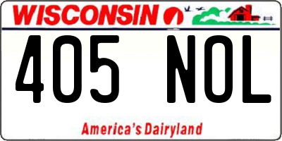 WI license plate 405NOL