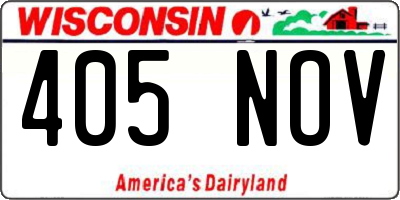 WI license plate 405NOV