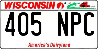 WI license plate 405NPC